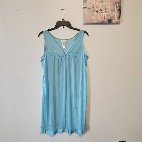 Vintage Vanity Fair Negligee Night Gown Medium M Blue - Picture 1 of 4